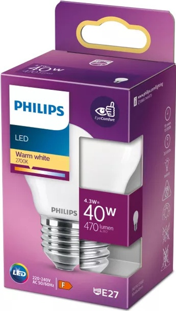Світлодіодна лампа Philips 40W P45 E27 WW FR ND RFSRT4 (929001345755) - зображення 2
