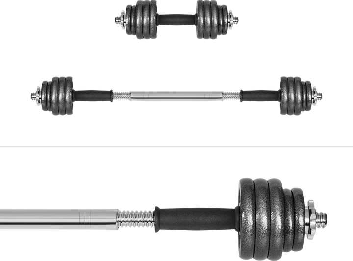 Hantle żeliwne Rebel Active regulowane w walizce z gryfem, zestaw 15 kg RBA-2327-15 (5901890122245) - obraz 4