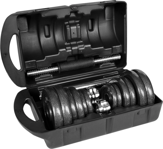 Hantle żeliwne Rebel Active regulowane w walizce z gryfem, zestaw 20 kg RBA-2327-20 (5901890122252) - obraz 5