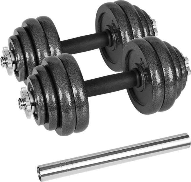 Hantle żeliwne Rebel Active regulowane w walizce z gryfem, zestaw 30 kg RBA-2327-30 (5901890122269) - obraz 1