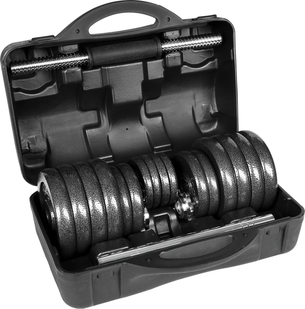 Hantle żeliwne Rebel Active regulowane w walizce z gryfem, zestaw 30 kg RBA-2327-30 (5901890122269) - obraz 5