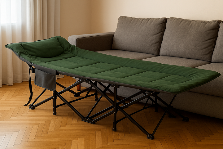 Туристична похідна розкладачка з вбудованим матрацом LEOBRO Green 190 x 67 x 35 см, навантаженням до 150 кг, зелена - Фото 2 Туристична похідна розкладачка з вбудованим матрацом LEOBRO Green 190 x 67 x 35 см, навантаженням до 150 кг, зелена - зображення 2
