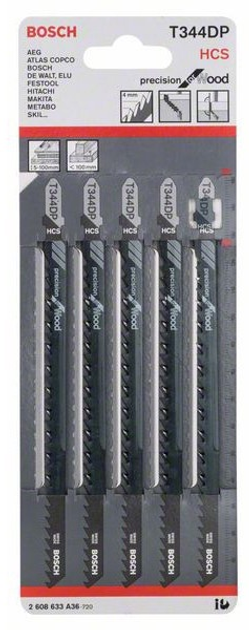 Набір полотен для електролобзика Bosch T 344 DP 5 шт (3165140264198) - зображення 3