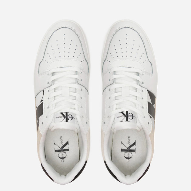 Sneakersy męskie skórzane Calvin Klein Jeans YM0YM01002-01W 44 Białe (8720109974126) (955555907405136) - Outlet - obraz 3