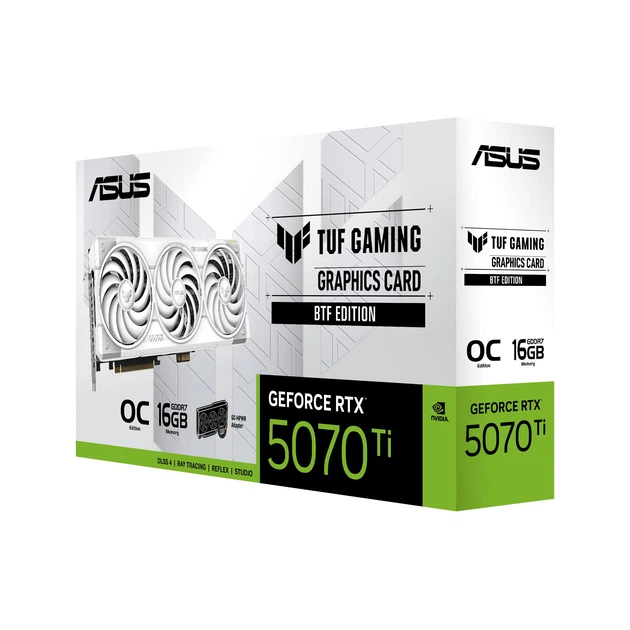 Відеокарта GeForce RTX 5070 Ti 16GB GDDR7 TUF Gaming OC BTF White Asus (TUF-RTX5070TI-O16G-BTF-WHITE) - изображение 4