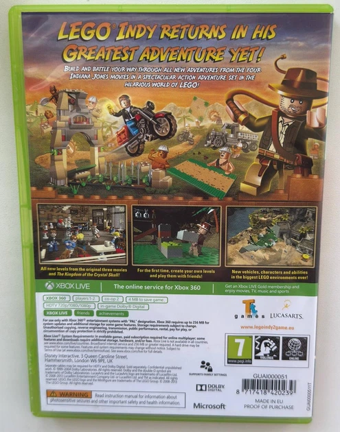 Диск для XBOX 360 - LEGO Indiana Jones 2 The Adventure Continues Classics, английская версия, Б/У - Фото 3 Диск для XBOX 360 - LEGO Indiana Jones 2 The Adventure Continues Classics, английская версия, Б/У - изображение 3