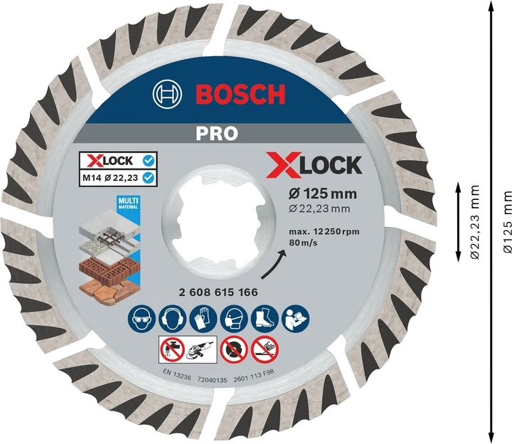 Алмазний диск Bosch PRO Multi Material 125 мм (2608615166) - зображення 4