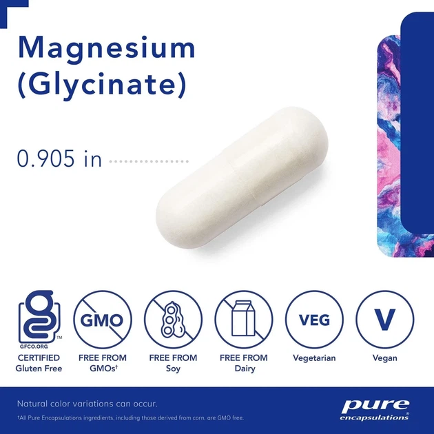 Магний Глицинат Pure Encapsulations (Magnesium Glycinate) 90 капсул - изображение 8