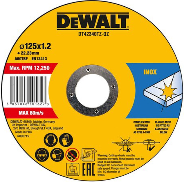Набір абразивних дисків DeWalt 125 мм 10 шт. (DT42340TZ-QZ) - зображення 4