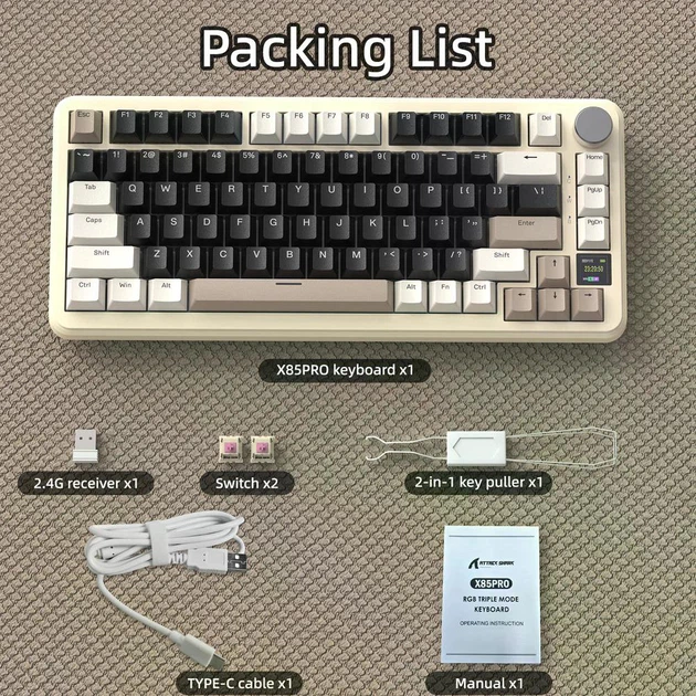Ігрова клавітура Attack shark x85 pro cheese - изображение 5