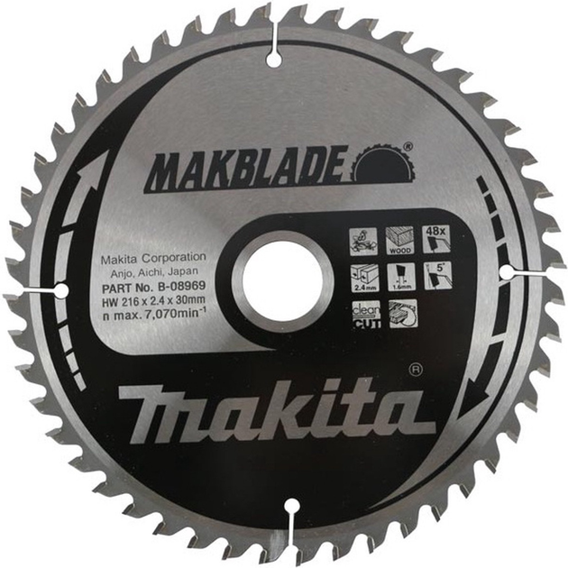 Tarcza tnąca Makita B-08969 216 x 30 mm (883813370078) - obraz 1