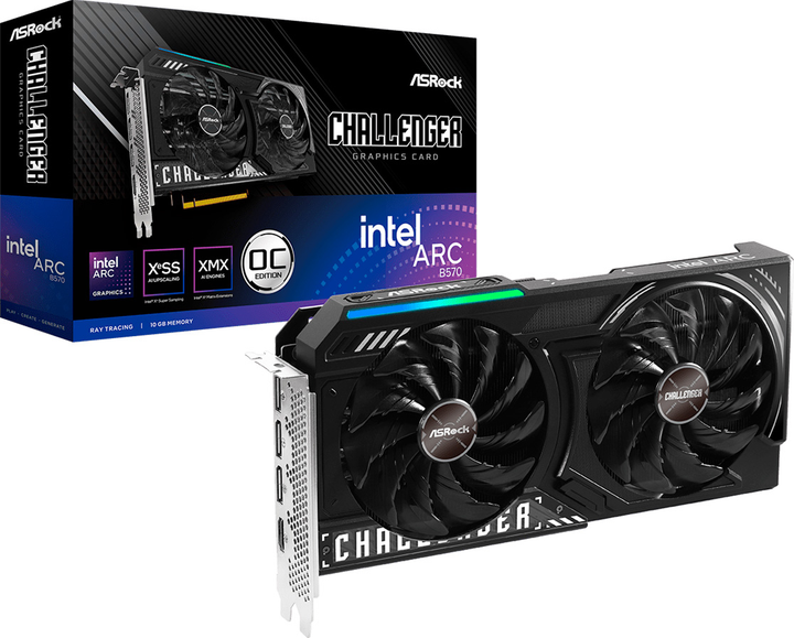 Karta graficzna ASRock PCI-Ex Intel Arc B570 Challenger OC 10GB GDDR6 (160bit) (2600/19000) (HDMI, 3 x DisplayPort) (B570 CL 10GO) (HBFVUA033777) - Outlet - obraz 6