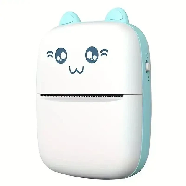 Портативный детский мини принтер (Mini Printer), термопринтер , карманный детский принтер Синий - изображение 10