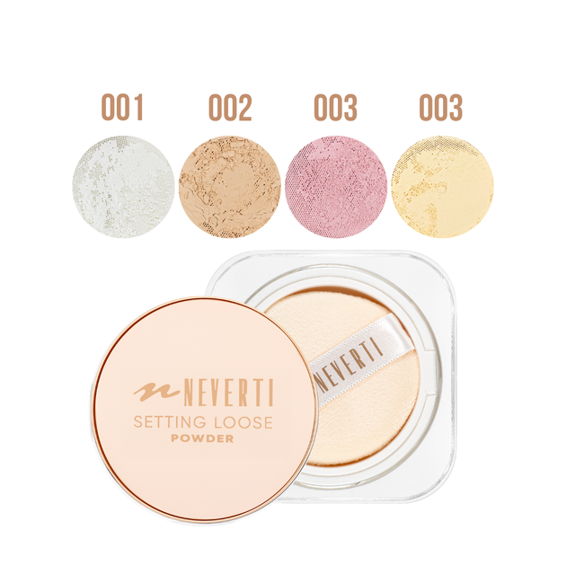 Пудра для лица рассыпчатая Neverti Setting Loose Powder Luminous Finish 001 Transparent/Прозрачная (NP200) - изображение 6