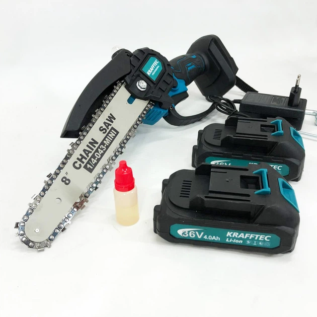 Аккумуляторна міні пила Krafftec 20 см (36V, 4 Ач) з кейсом та 2 акумуляторами - Фото 8 Аккумуляторна міні пила Krafftec 20 см (36V, 4 Ач) з кейсом та 2 акумуляторами - зображення 8