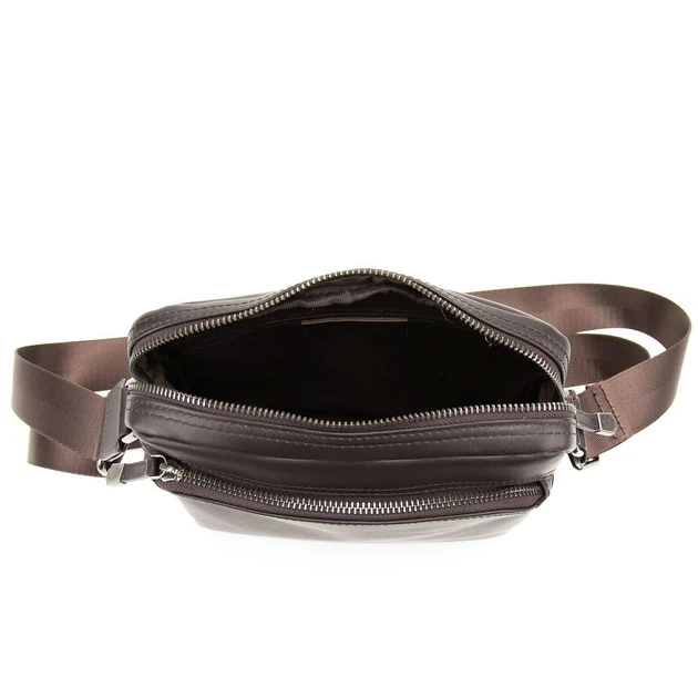 Мужская кожаная сумка через плечо коричневая Tiding Bag SM8-9686-4C - изображение 2