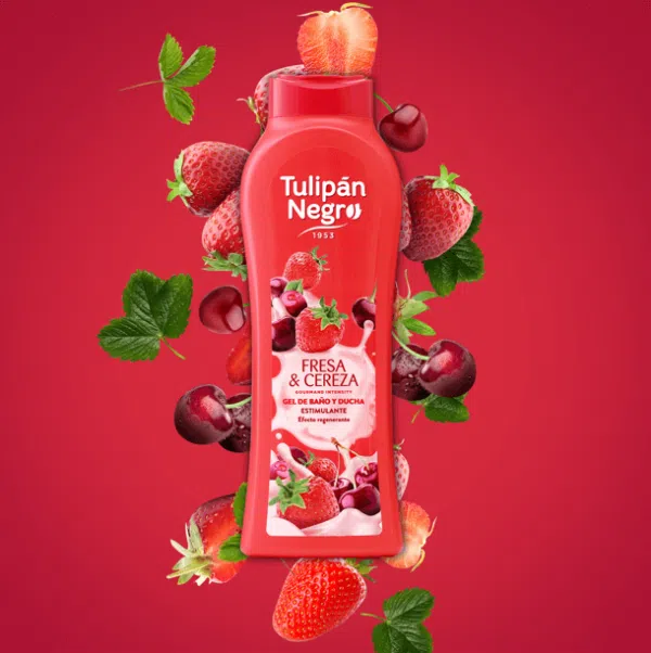 Гель для душа Клубника и вишня Tulipan Negro, Испания (8410751093145) - Фото 2 Гель для душа Клубника и вишня Tulipan Negro, Испания (8410751093145) - изображение 2