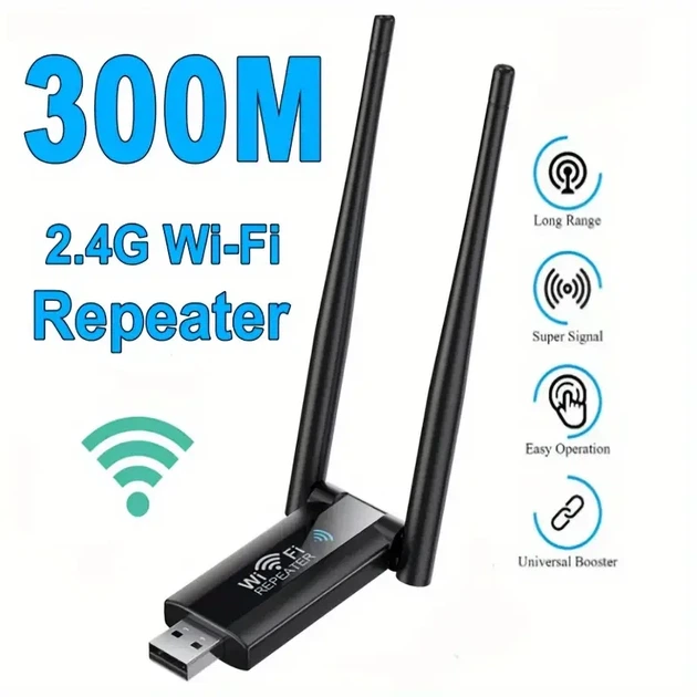 USB усилитель WIFI сигнала, до 300 Мбит/с / Репитер wifi на usb / Двухканальный ретранслятор вайфай - Фото 1 USB усилитель WIFI сигнала, до 300 Мбит/с / Репитер wifi на usb / Двухканальный ретранслятор вайфай - изображение 1