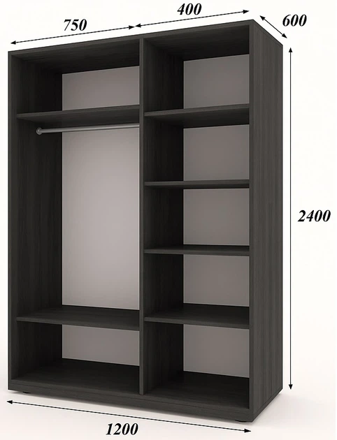 Шкаф-купе двухдверный Matro (LuxeStudio) ДСП/ДСП 120x60x240 см Морское дерево (14155535-925) - изображение 2