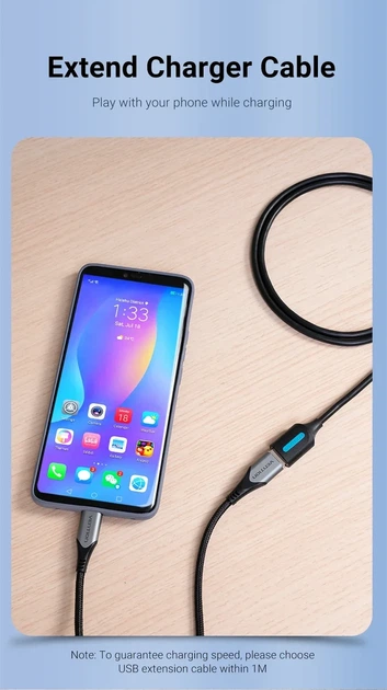 Кабель Vention USB 2.0 удлинитель 1м male-female (CBIBF) - изображение 6