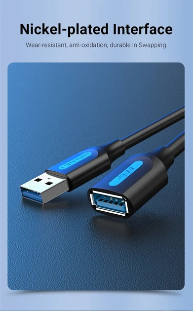Кабель Vention USB 2.0 удлинитель 1м male-female (CBIBF) - изображение 7