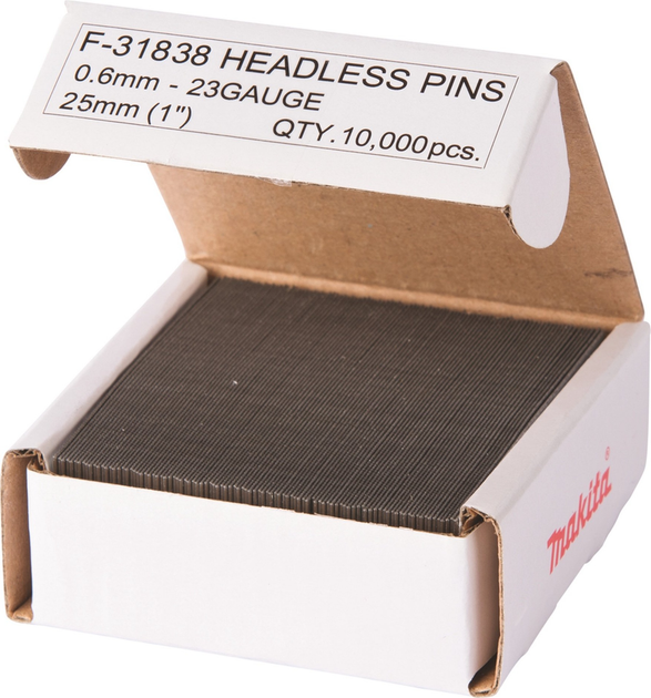 Sztyfty Makita F-31838 P25 25 x 0.6 mm do sztyfciarki 10000 szt (88381292399) - obraz 2