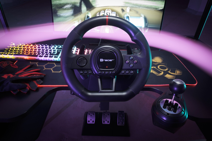 Kierownica przewodowa Tracer SimRacer Manual Gearbox 6in1 Black (TRAJOY47345) - obraz 11