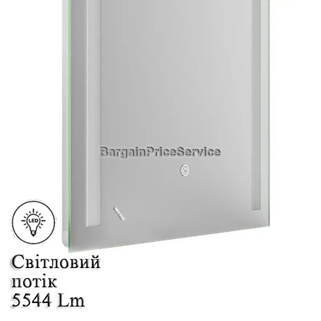 Дзеркало 100x60 см LED Touch Сенсор Фасадне підсвічування Антизапотівне Mixxus Premium LINES MR17-100x60-Reverse Скло 5 мм з Срібною амальгамою Алюмінієвий каркас Товщина 3 см (MP6625) - изображение 6