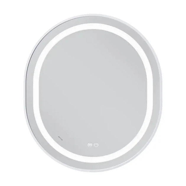Дзеркало 80x70 см Антизапотівне LED Touch Сенсор Фасадне підсвічування Діммер Антизапотівне Mixxus Premium ELLIPSE MV05-80x70-Reverse WHITE Anti-fog підігрів Скло 5 мм з Срібною амальгамою Алюмінієвий каркас Товщина 3 см (MP6645) - изображение 6