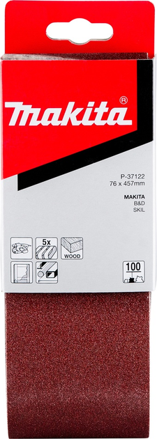 Taśma szlifierska Makita P-37122 76 x 457 mm K100 5 szt (88381972833) - obraz 2
