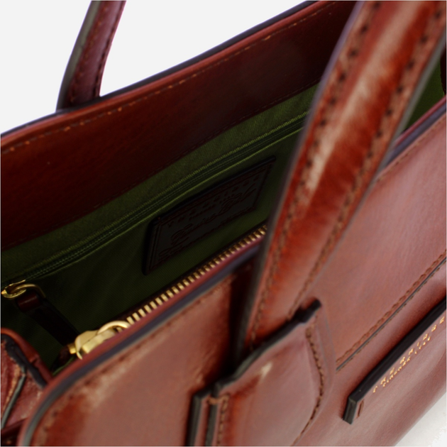 Torebka crossbody damska ze skóry naturalnej The Bridge Elettra 04155401 14 Brązowa (800070347026) - obraz 5