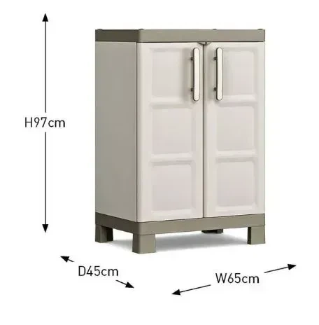 Шафа Keter Kis Excellence Low Cabinet бежева низька пластикова багатофункціональна (241048) - Фото 5 Шафа Keter Kis Excellence Low Cabinet бежева низька пластикова багатофункціональна (241048) - изображение 5