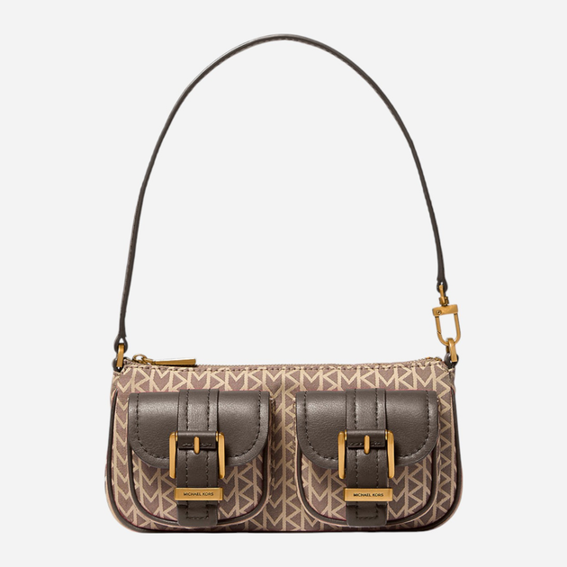 Сумка багет жіноча зі штучної шкіри маленька Michael Kors Zoey 32T5AZCU1O 270 Коричнева (800070345266) - зображення 1