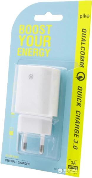 Мережевий зарядний пристрій Piko TC-301Q USB 3.0 A White (1283126481147) - зображення 3
