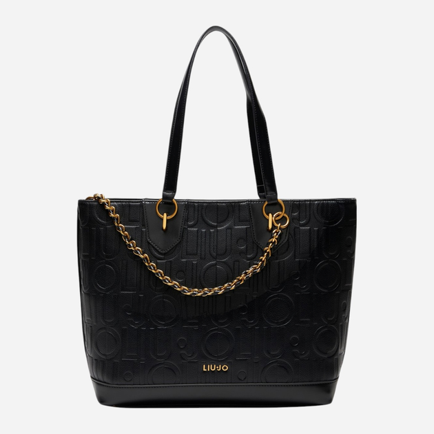 Torebka shopper z łańcuszkiem Liu Jo AA5197E0538 22222 Czarna (800070348848) - obraz 1