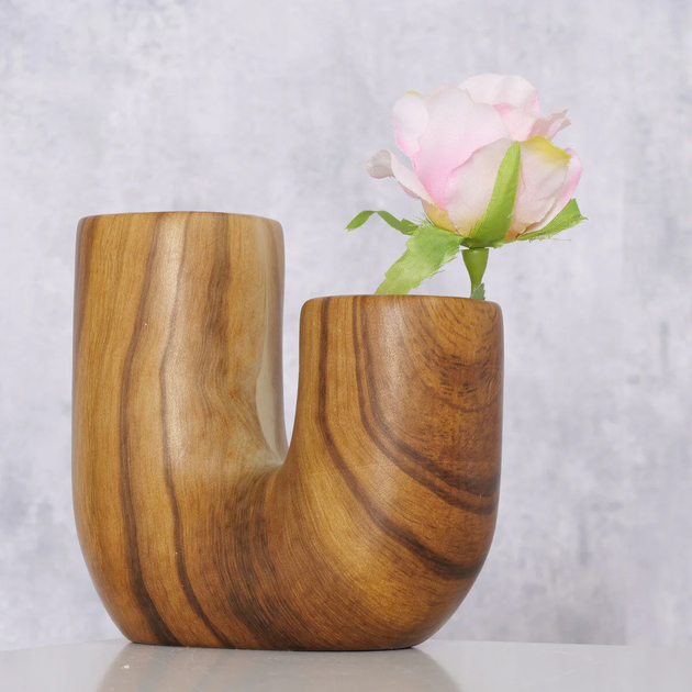 Wazon Boltze Wilhelmy ceramiczny z wzorem drewna 14.5 cm (4066076393497) - obraz 3