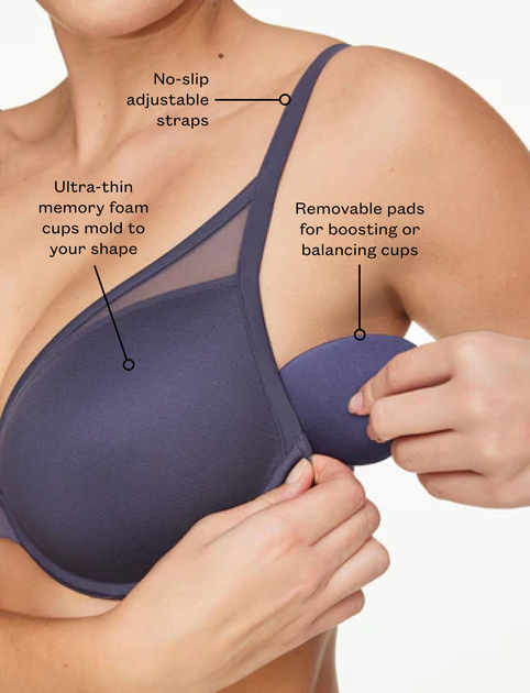 Бюстгальтер Thirdlove 24/7 Classic Uplift Plunge Bra - синий - 75G - Фото 2 Бюстгальтер Thirdlove 24/7 Classic Uplift Plunge Bra - синий - 75G - изображение 2