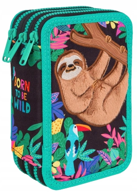 Триповерховий розкладний пенал Coolpack із наповненням модель "colorino Wildkid" зображення лінівця у 3d - зображення 2