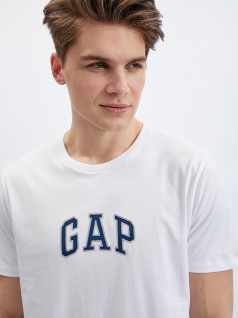 Футболка бавовняна довга чоловіча GAP 570044-00 2XL Біла (1200119850315) - зображення 4