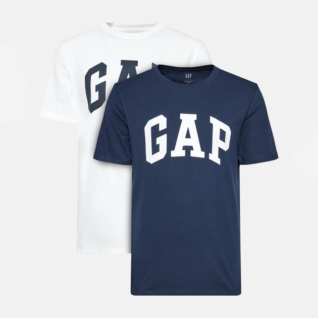 Набір футболок бавовняних довгих чоловічих GAP 885595-01 XL 2 шт Синій/Білий (1200133154390) - зображення 1