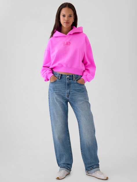 Bluza damska z kapturem ocieplana GAP 841725-01 S Różowa - obraz 3