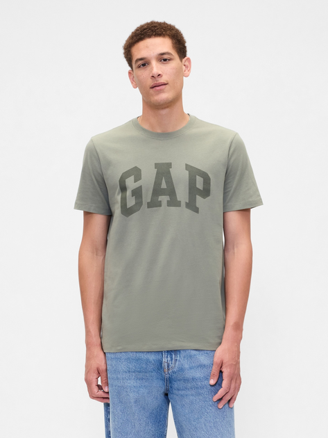 Набір футболок бавовняних довгих чоловічих GAP 885595-04 XL 2 шт Оливковий/Білий (1200146427153) - зображення 2