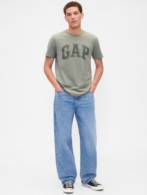 Набір футболок бавовняних довгих чоловічих GAP 885595-04 2XL 2 шт Оливковий/Білий (1200146427160) - зображення 4