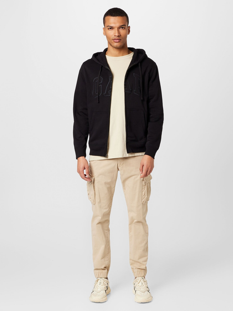 Bluza męska rozpinana streetwear z kapturem GAP 499917-06 L Czarna (1200046477661) - obraz 3