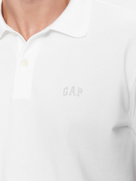 Поло довге чоловіче GAP 586306-05 S Біле (1200119709309) - зображення 4