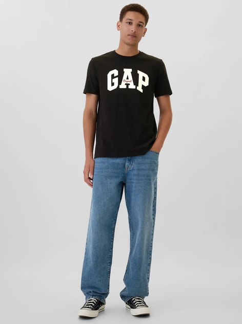 Футболка бавовняна довга чоловіча GAP 542246-03 2XL Чорна (1200136224540) - зображення 3