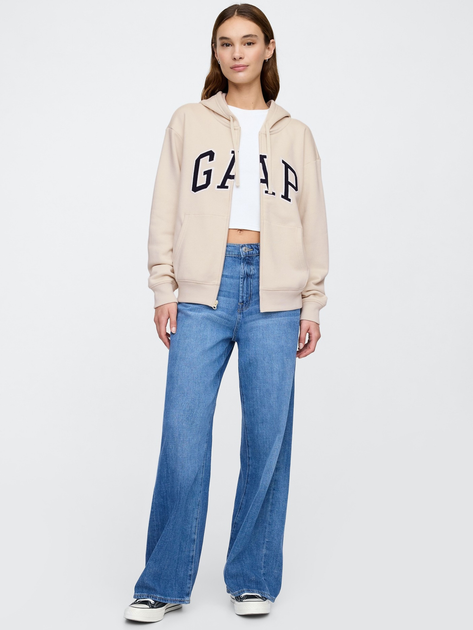 Bluza damska rozpinana streetwear polarowa GAP 678782-04 L Beżowa - obraz 3