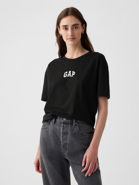 Футболка бавовняна довга жіноча GAP 407990-01 XXS Чорна (1200133955799) - зображення 1