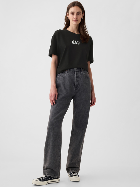 Футболка бавовняна довга жіноча GAP 407990-01 2XL Чорна (1200134047929) - зображення 3
