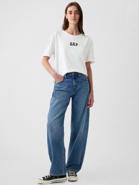 Футболка бавовняна довга жіноча GAP 407990-03 2XL Біла (1200134047806) - зображення 3